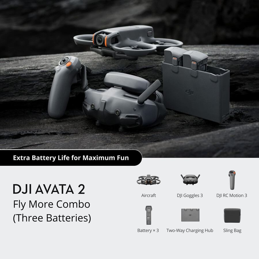 pachet fly more dji avata 2 trei baterii