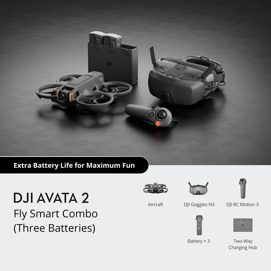 pachet fly smart dji avata 2 trei baterii