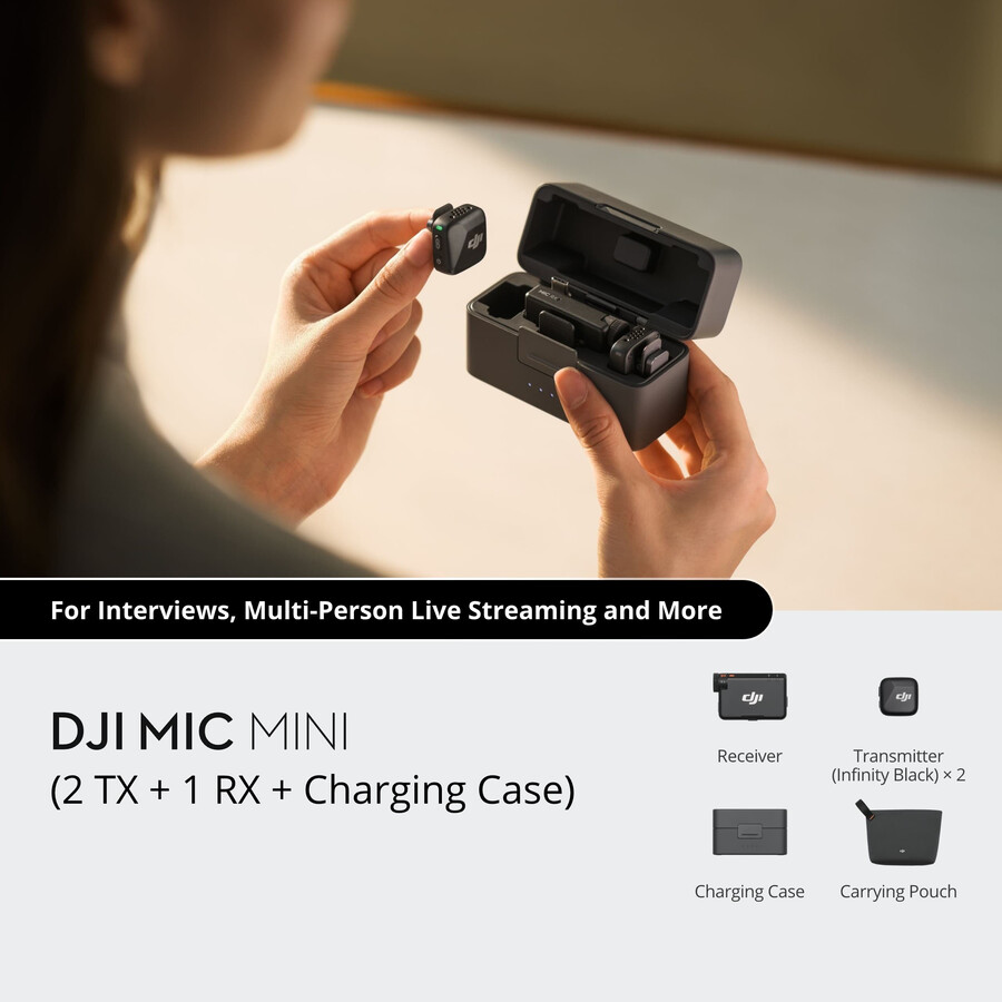 dji mic mini 2 transmisoare 1 receptor carcasă de încărcare