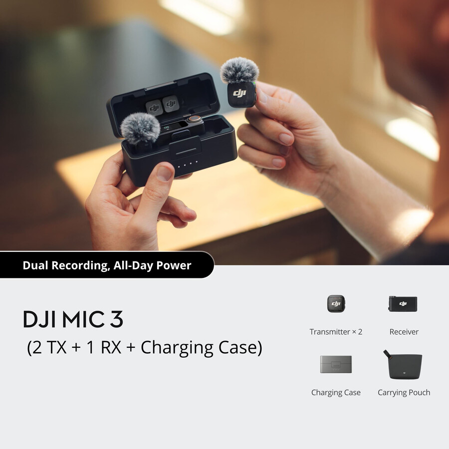 dji mic 3 2 transmisoare 1 receptor carcasă de încărcare