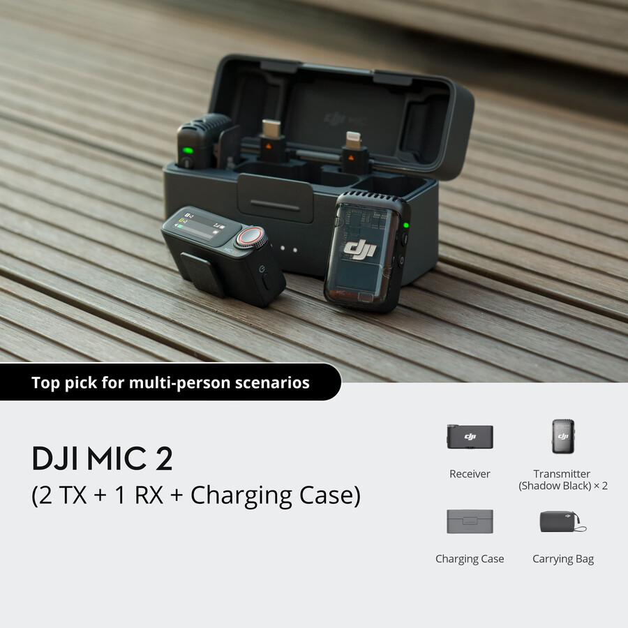 dji mic 2 2 transmisoare 1 receptor carcasă de încărcare